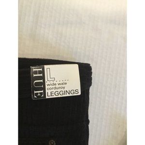 HUE women's black wide wale corduroy legging new with tag Large